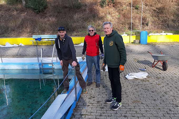 Tim Stark, Detlev Adler und Bernd Wilmes hatten sichtlich Spaß bei der Arbeit
